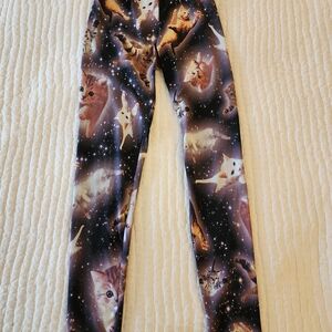 Freeze Multicolor Cat Galaxy Leggings